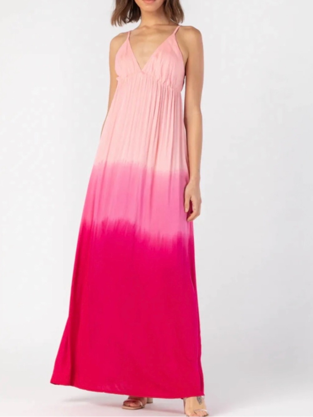 TIARE HAWAII GRACIE PINK OMBRE SLEEVELESS MAXI DRESS WOMENS SZ SMALL/MEDIUM